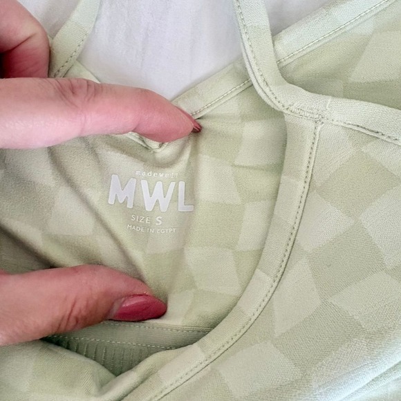 NWT Madewell Flex Longline Bra in Lime Green Checkerboard - Picture 5 of 7